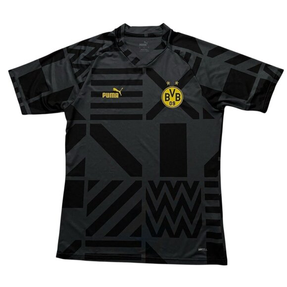 Puma Pre-Match Soccer Jersey Mens Size M Borussia Dortmund BVB Gray - Picture 1 of 7
